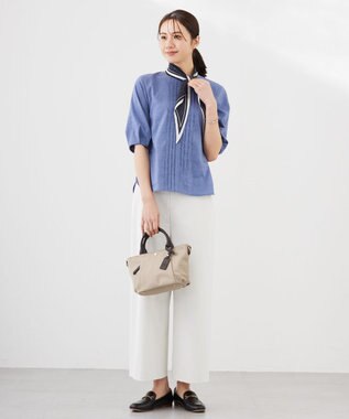 J.PRESS LADIES 小紋 プリント 剣先 スカーフ ネイビー系5