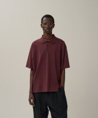 ATON FRESCA KNIT | ハーフスリーブポロセーター - UNISEX BURGANDY