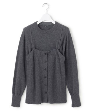 23区 【洗える】レイヤードビスチェ ニット グレー系