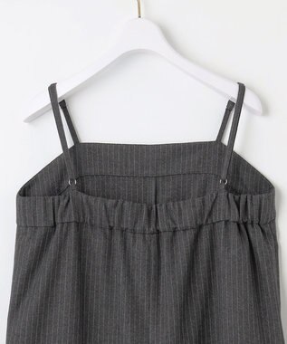 ANY SIS L 【洗える】起毛ストライプ ロンパース グレーストライプ