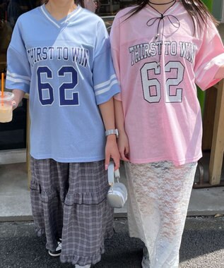 WEGO ナンバリングメッシュビッグT サックス