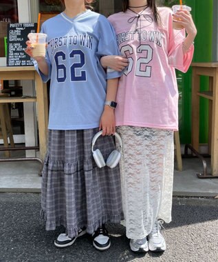 WEGO ナンバリングメッシュビッグT サックス