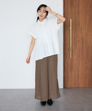 CRAFT STANDARD BOUTIQUE シャーリングショートスリーブブラウス Off White