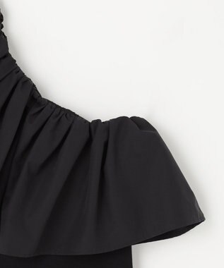 NAVE 【Nave・洗える/撥水/ストレッチ素材】ライトタフタ ワンショルダーブラウス ブラック系