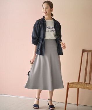 組曲 【セットアップ着用可・WEB限定カラーあり】MINA ニットフレアスカート 【WEB限定】ライトグレー系9