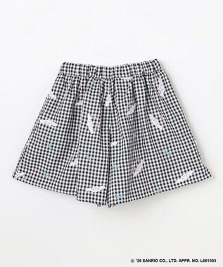 ANY KIDS 【シナモロール×ANY KIDS】刺繍 ギンガムキュロット ブラック×ギンガム