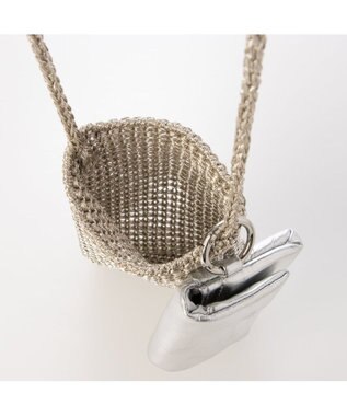UNBILLION カシュカシュ cachecache / メタリックニットスマホショルダーバッグ シルバー