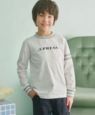 J.PRESS KIDS 【140-170cm】リブライン ロゴカットソー アイボリー系