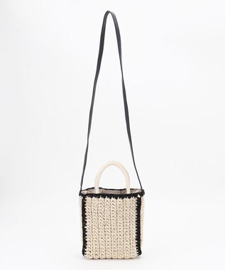 ANY SIS バイカラーミニカゴショルダー バッグ ナチュラル×ブラック