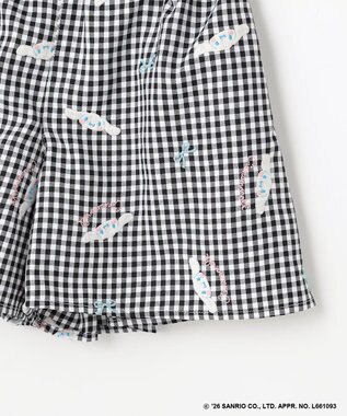 ANY KIDS 【シナモロール×ANY KIDS】刺繍 ギンガムキュロット ブラック×ギンガム