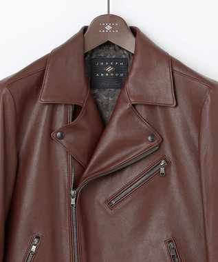 JOSEPH ABBOUD 【長く育てたいサスティナブルなレザー】ラムレザー ブルゾン ブラウン系