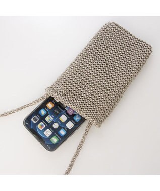 UNBILLION カシュカシュ cachecache / メタリックニットスマホショルダーバッグ シルバー