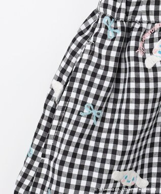 ANY KIDS 【シナモロール×ANY KIDS】刺繍 ギンガムキュロット ブラック×ギンガム