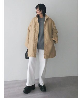 Green Parks ストレートタックデニムパンツ White