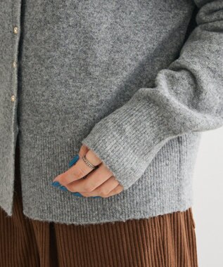 Green Parks 金釦コンパクトニットカーディガン Gray Mixture