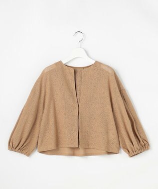 自由区 テクスチャージャージーレーシー カーディガン サンタンブラウン