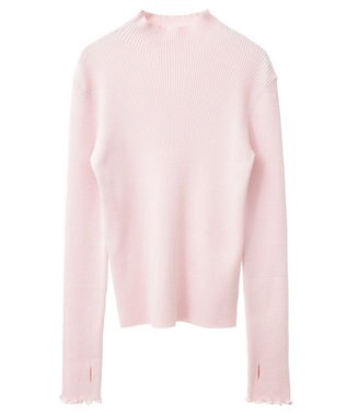 earth music&ecology 袖口刺繍リブニットプルオーバー Light Pink