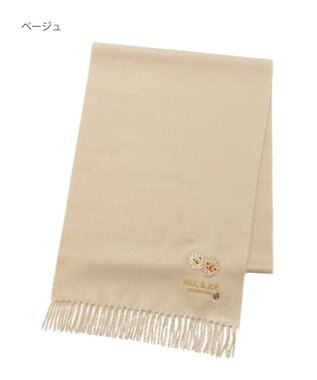 MOONBAT PAUL & JOE ACCESSOIRES クリザンテーム刺繍ムースタッチマフラー（パッケージ入り） ベージュ