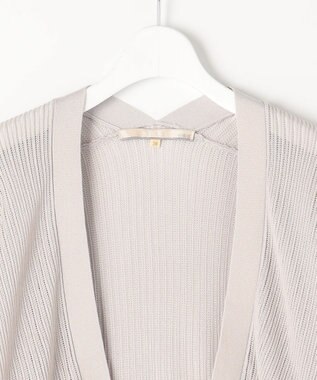 自由区 【洗える・XSサイズあり】ハイツイストコットンアセテートメッシュ カーディガン ベージュ系