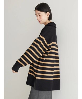 AMERICAN HOLIC バイパチ衿付きニットチュニック Black