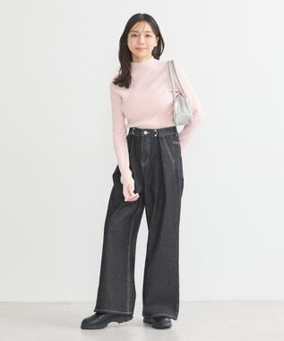 earth music&ecology 袖口刺繍リブニットプルオーバー Light Pink