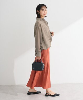 Green Parks カシュクールシアーシャツ Mocha