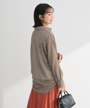 Green Parks カシュクールシアーシャツ Mocha