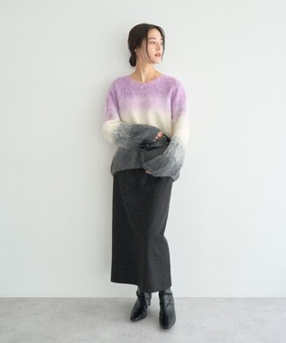 YECCA VECCA グラデーションシャギーニット Lavender