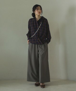 Green Parks カシュクールシアーシャツ Navy