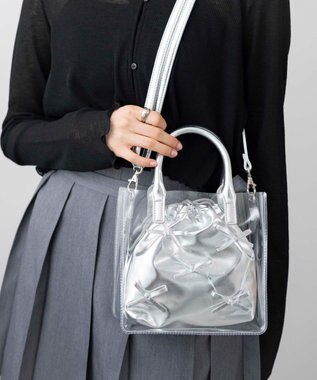 WEGO 巾着付きクリアショルダー シルバー