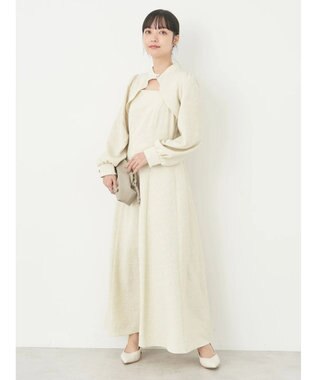 earth music&ecology ＳＥＴ２点ジャガードボレロ＋ワンピース Ecru