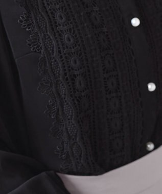 Tiaclasse 【新色追加・洗える】レースブラウス ブラック