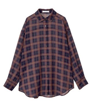 Green Parks カシュクールシアーシャツ Navy