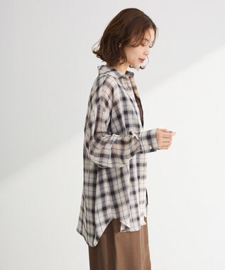 Green Parks カシュクールシアーシャツ Ivory