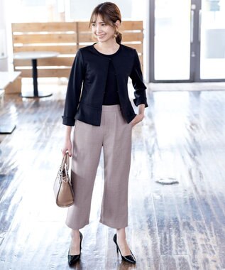 Tiaclasse 【新色追加・洗える】ストレートワイドパンツ モカ