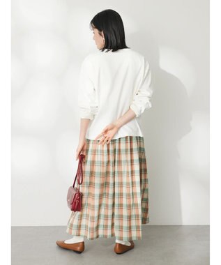 CRAFT STANDARD BOUTIQUE チェックギャザーロングスカート Beige