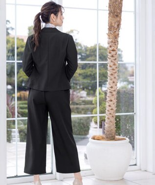 Tiaclasse 【新色追加・洗える】ストレートワイドパンツ ブラック