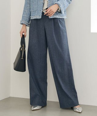 自由区 【セットアップ対応】ソフトリネンダンガリーワイド パンツ