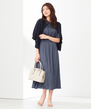 ANY SIS 【洗える】ハーフスリーブ カーディガン ネイビー