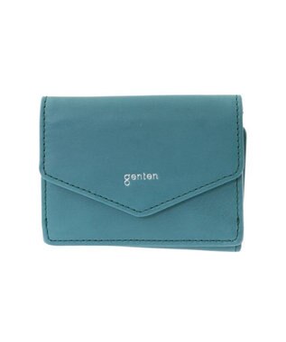 genten ピア ボックス3つ折り財布 ブルーグリーン