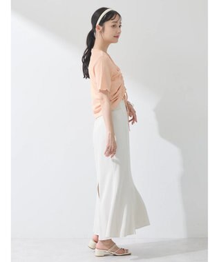 earth music&ecology ポコポコギャザードロストプルオーバー Pink Orange