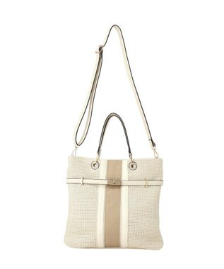 YECCA VECCA 【A4対応】2wayライントートバッグ Ivory