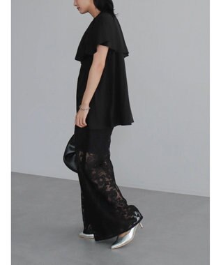 Green Parks ビックカラーナローブラウス Black