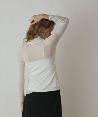 GRACE CONTINENTAL シアーリブニットトップ キナリ