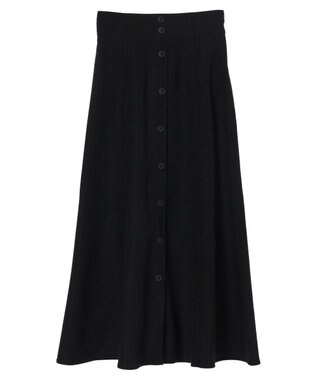 earth music&ecology フロントボタンスカート Black