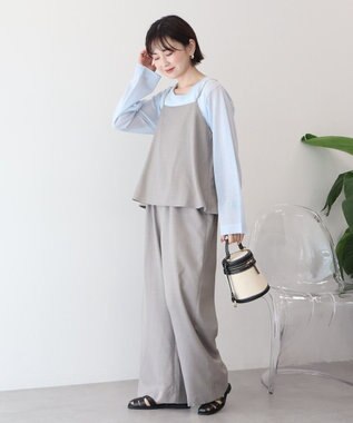 AMERICAN HOLIC リネンライクビスチェサロペット Gray Beige