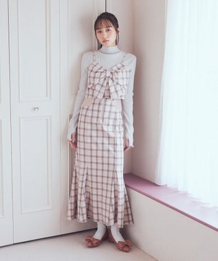 earth music&ecology 袖口刺繍リブニットプルオーバー Light Pink