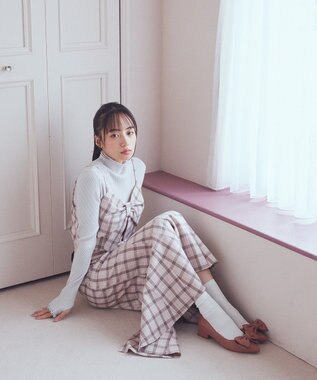 earth music&ecology 袖口刺繍リブニットプルオーバー Light Pink