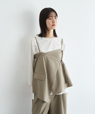 YECCA VECCA ラウンドヘム7分袖ロゴTee Silver