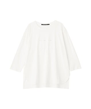 YECCA VECCA ラウンドヘム7分袖ロゴTee Silver